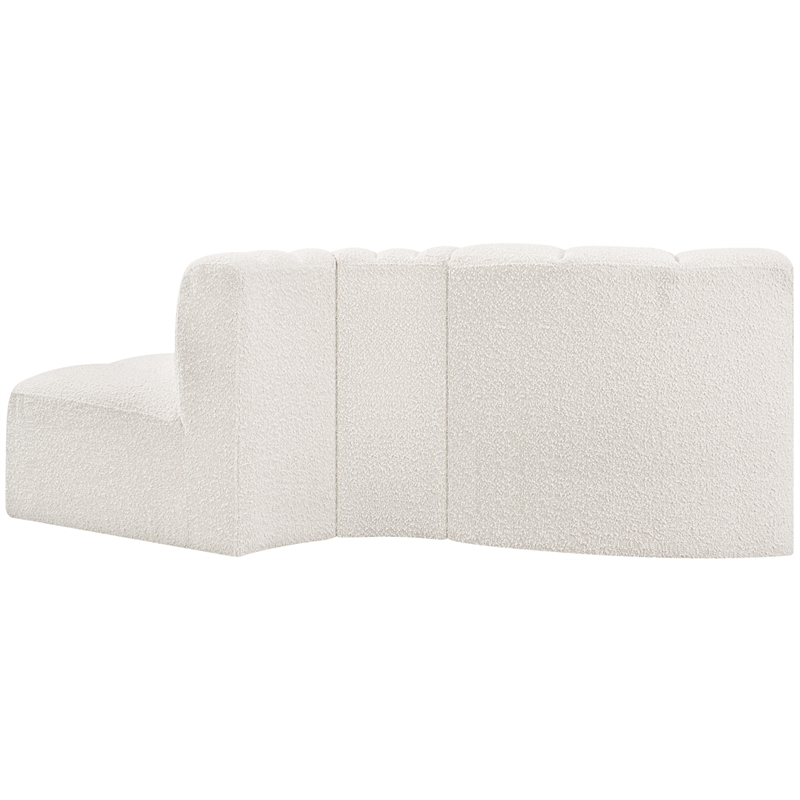 Bowery Hill Contemporary Cream Boucle Fabric Modular Sectional