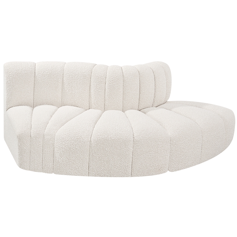 Bowery Hill Contemporary Cream Boucle Fabric Modular Sectional