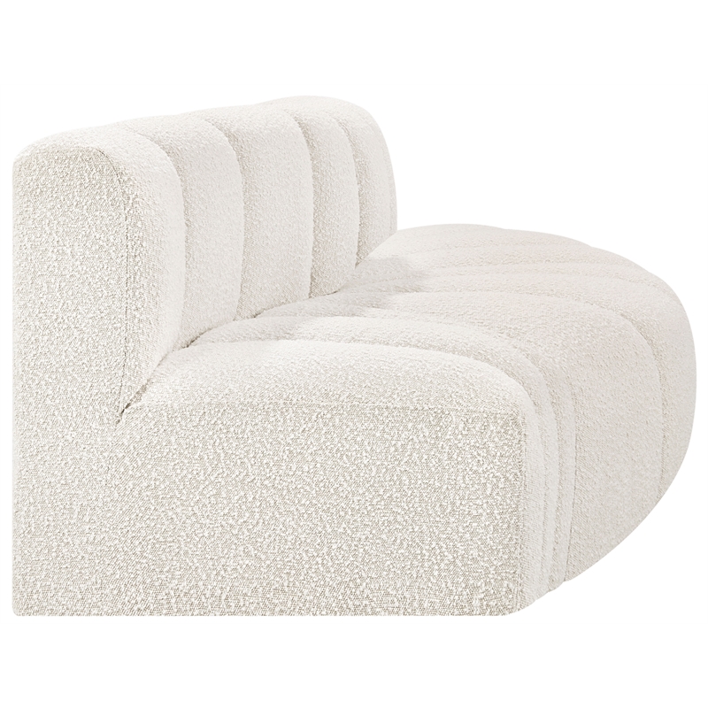 Bowery Hill Contemporary Cream Boucle Fabric Modular Sectional