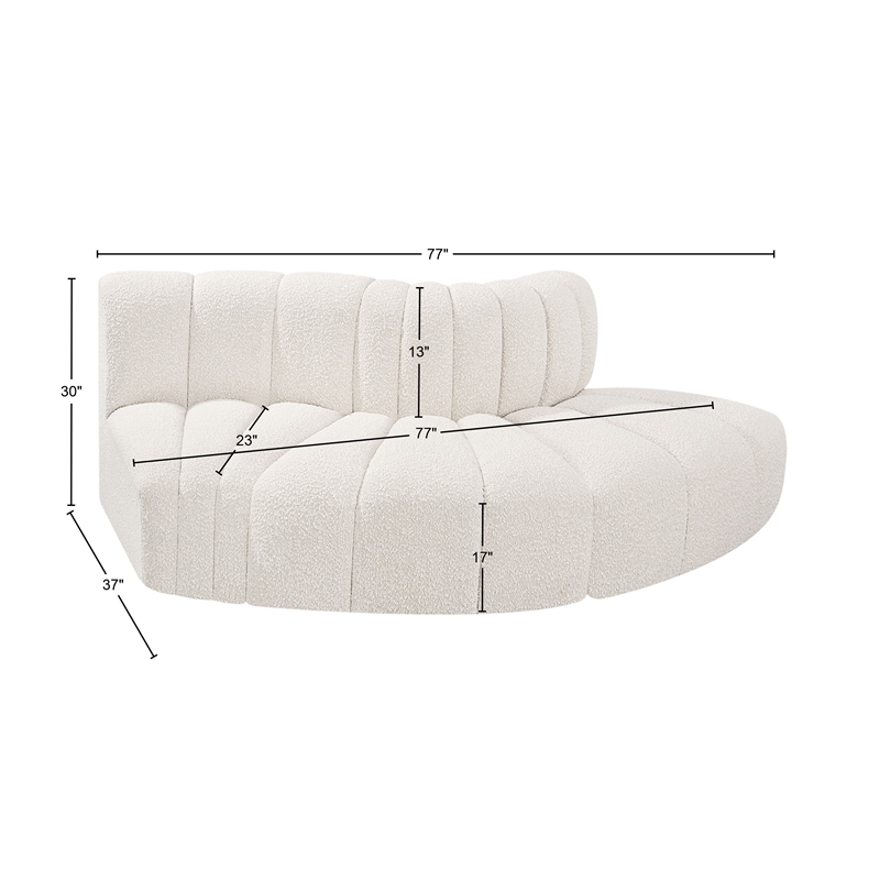 Bowery Hill Contemporary Cream Boucle Fabric Modular Sectional