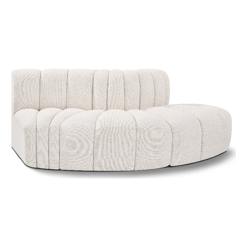 Bowery Hill Contemporary Cream Boucle Fabric Modular Sectional