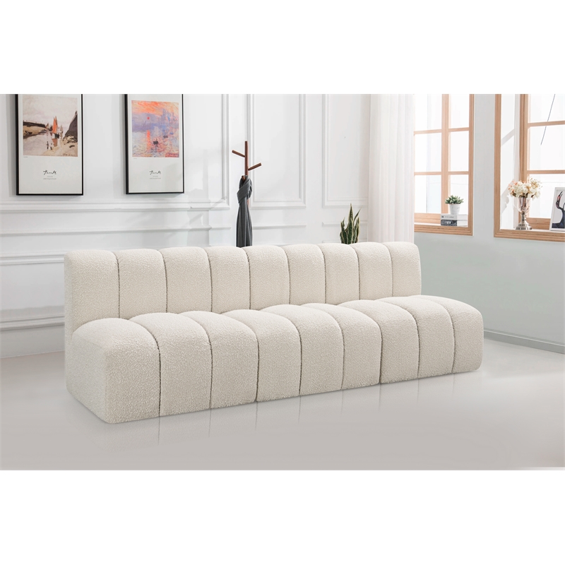 Bowery Hill Contemporary Cream Boucle Fabric Modular Sectional