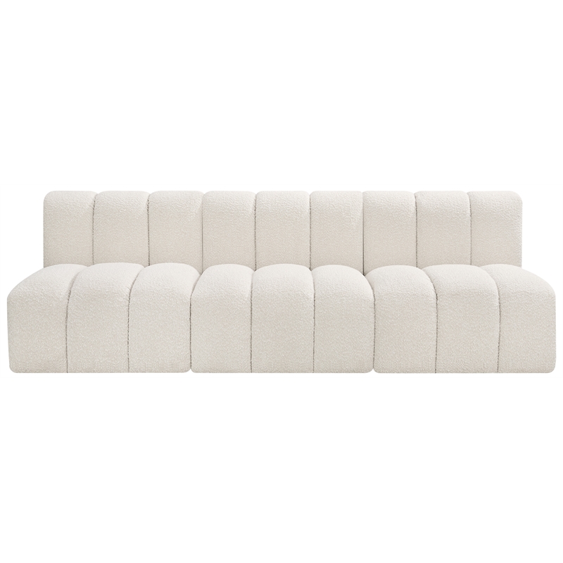 Bowery Hill Contemporary Cream Boucle Fabric Modular Sectional