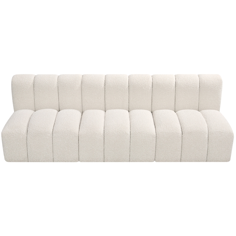 Bowery Hill Contemporary Cream Boucle Fabric Modular Sectional