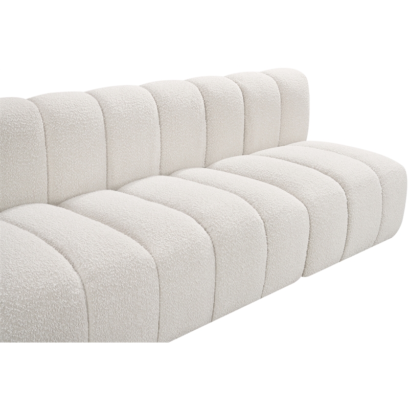 Bowery Hill Contemporary Cream Boucle Fabric Modular Sectional