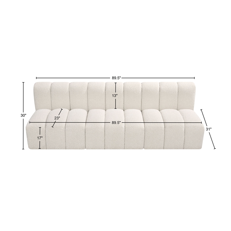 Bowery Hill Contemporary Cream Boucle Fabric Modular Sectional