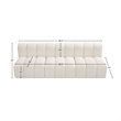 Bowery Hill Contemporary Cream Boucle Fabric Modular Sectional