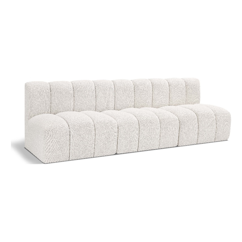Bowery Hill Contemporary Cream Boucle Fabric Modular Sectional