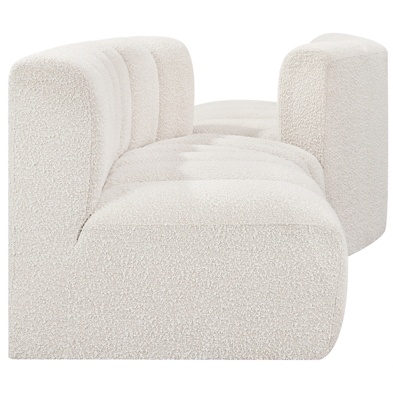 Bowery Hill Contemporary Cream Boucle Fabric Modular Sectional