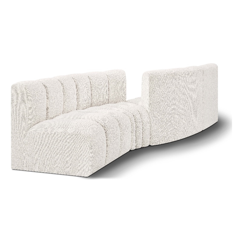Bowery Hill Contemporary Cream Boucle Fabric Modular Sectional