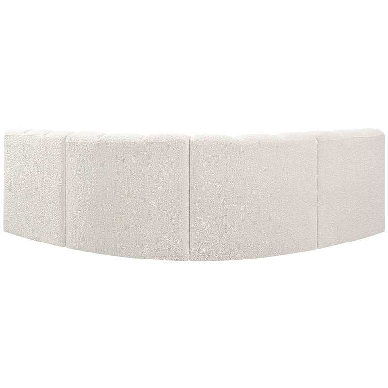 Bowery Hill Contemporary Cream Boucle Fabric Modular Sectional