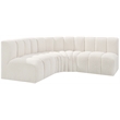 Bowery Hill Contemporary Cream Boucle Fabric Modular Sectional