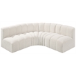 Bowery Hill Contemporary Cream Boucle Fabric Modular Sectional