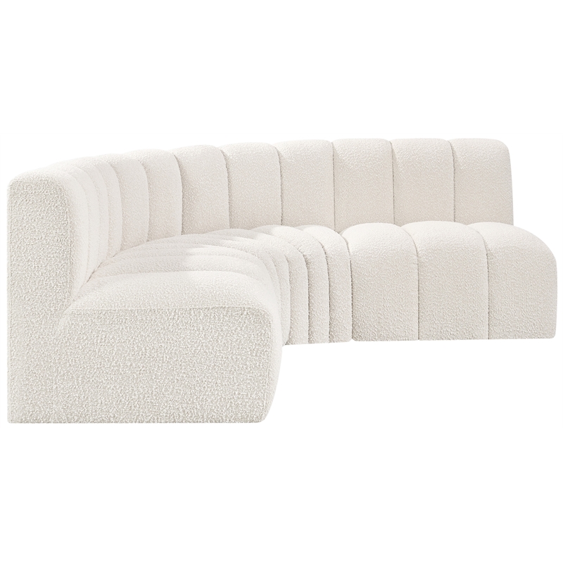 Bowery Hill Contemporary Cream Boucle Fabric Modular Sectional