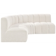 Bowery Hill Contemporary Cream Boucle Fabric Modular Sectional