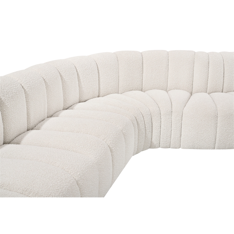 Bowery Hill Contemporary Cream Boucle Fabric Modular Sectional