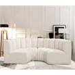 Bowery Hill Contemporary Cream Boucle Fabric Modular Sectional