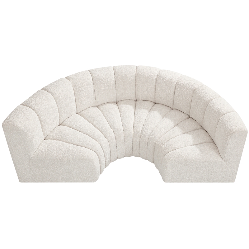 Bowery Hill Contemporary Cream Boucle Fabric Modular Sectional