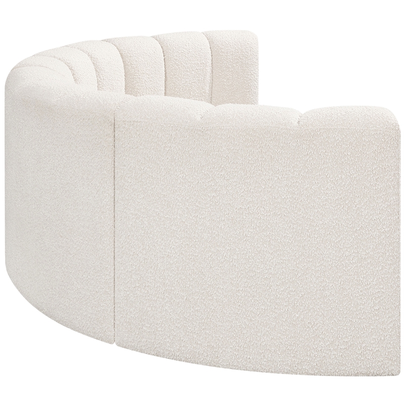 Bowery Hill Contemporary Cream Boucle Fabric Modular Sectional