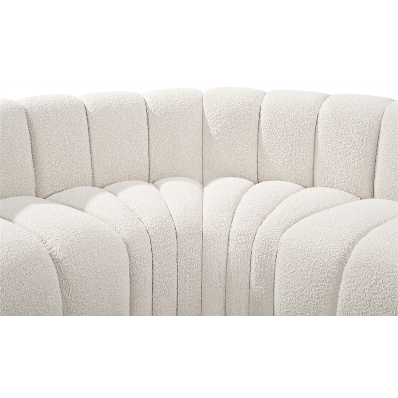 Bowery Hill Contemporary Cream Boucle Fabric Modular Sectional