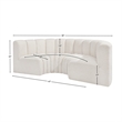 Bowery Hill Contemporary Cream Boucle Fabric Modular Sectional