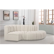 Bowery Hill Contemporary Cream Boucle Fabric Modular Sectional