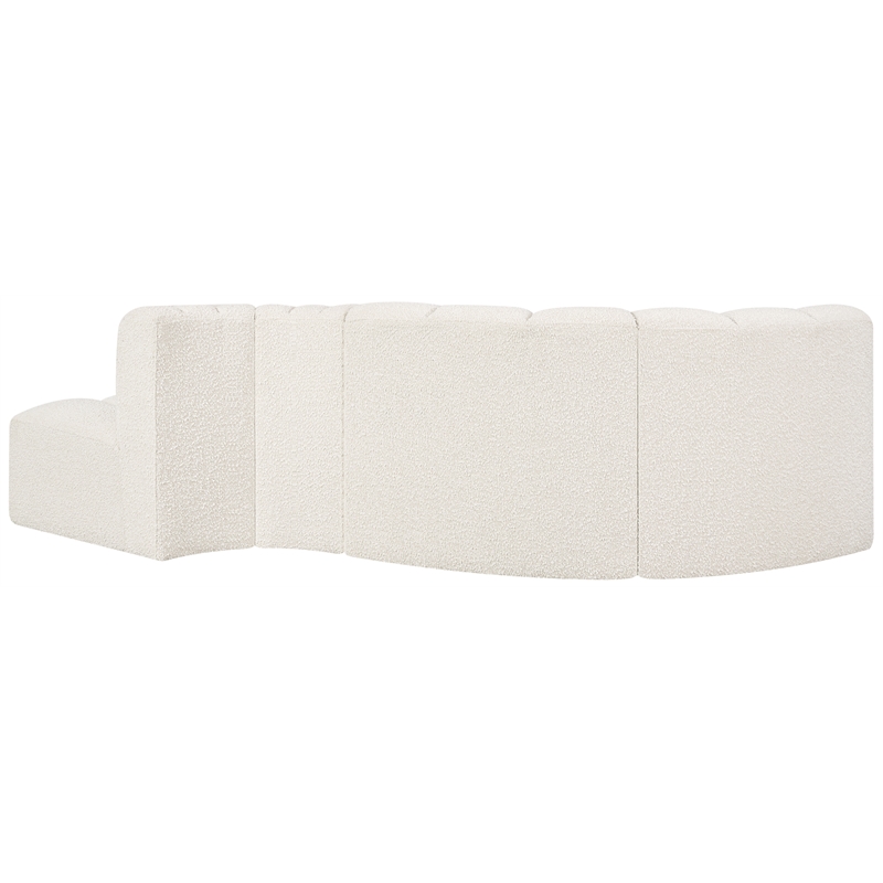 Bowery Hill Contemporary Cream Boucle Fabric Modular Sectional