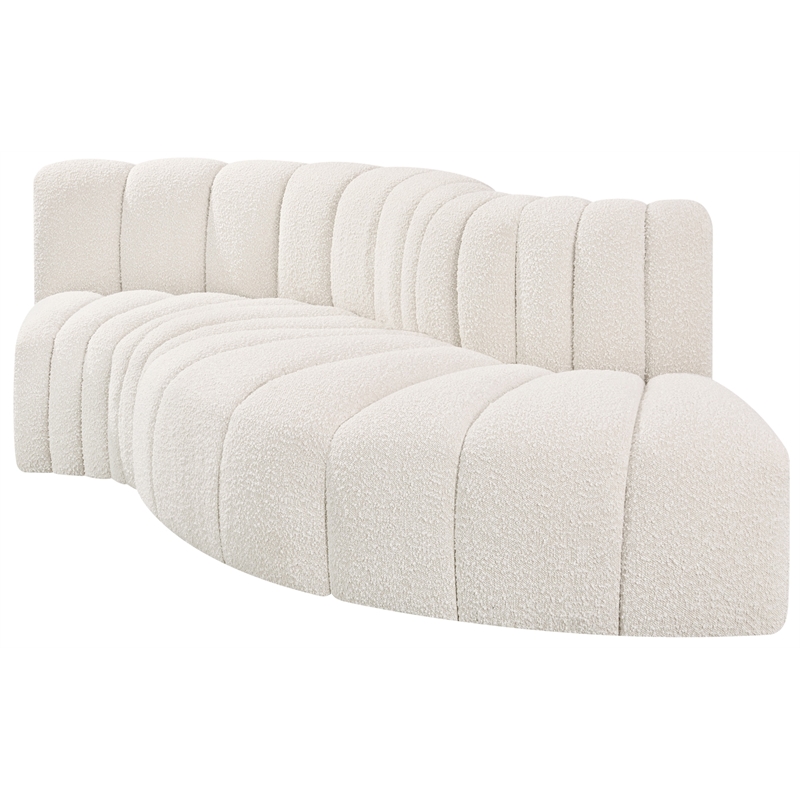 Bowery Hill Contemporary Cream Boucle Fabric Modular Sectional