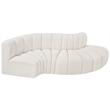 Bowery Hill Contemporary Cream Boucle Fabric Modular Sectional