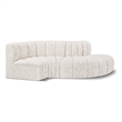 Bowery Hill Contemporary Cream Boucle Fabric Modular Sectional