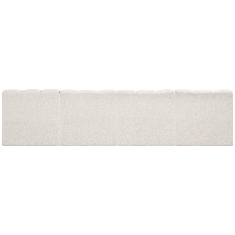 Bowery Hill Contemporary Cream Boucle Fabric Modular Sectional