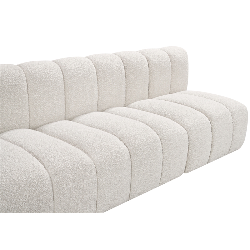 Bowery Hill Contemporary Cream Boucle Fabric Modular Sectional