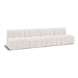 Bowery Hill Contemporary Cream Boucle Fabric Modular Sectional