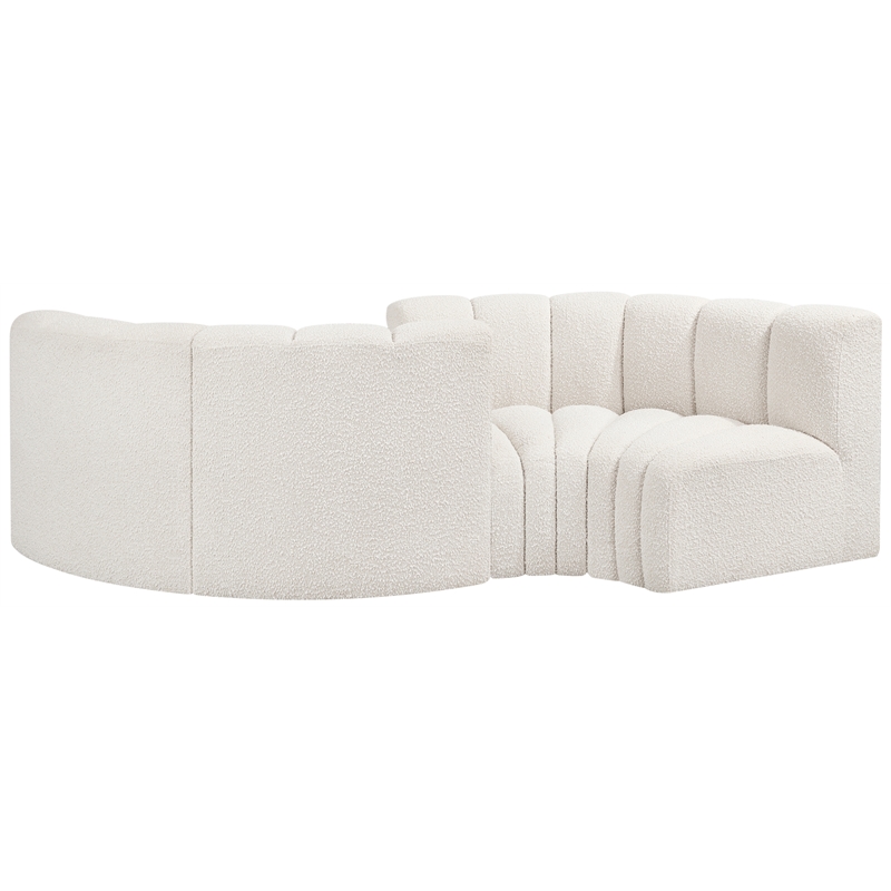 Bowery Hill Contemporary Cream Boucle Fabric Modular Sectional