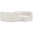 Bowery Hill Contemporary Cream Boucle Fabric Modular Sectional