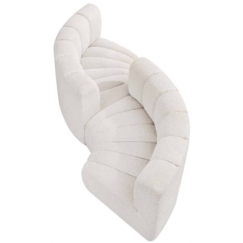 Bowery Hill Contemporary Cream Boucle Fabric Modular Sectional