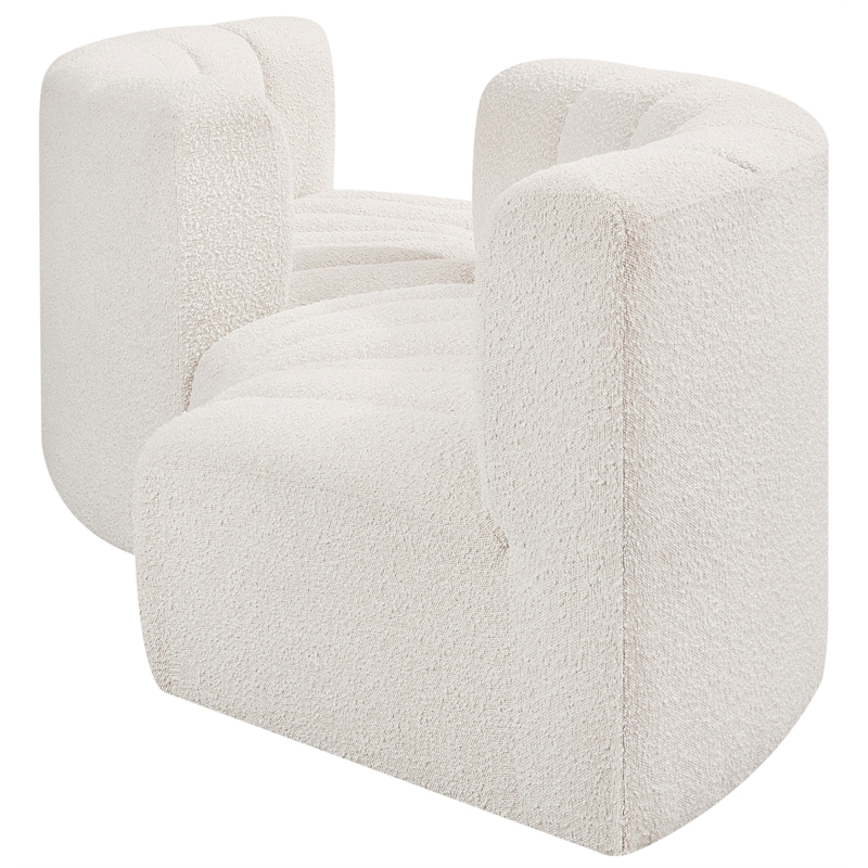 Bowery Hill Contemporary Cream Boucle Fabric Modular Sectional