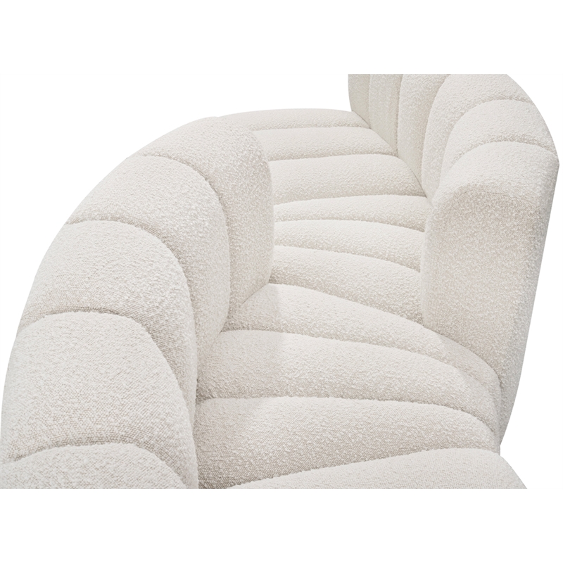 Bowery Hill Contemporary Cream Boucle Fabric Modular Sectional