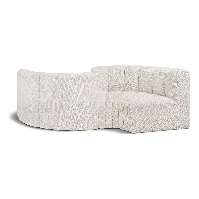 Bowery Hill Contemporary Cream Boucle Fabric Modular Sectional