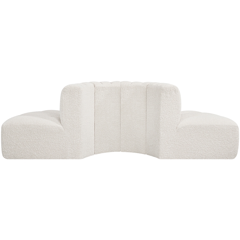 Bowery Hill Contemporary Cream Boucle Fabric Modular Sectional