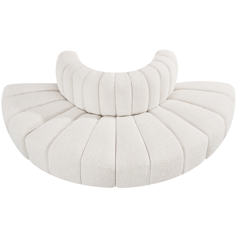 Bowery Hill Contemporary Cream Boucle Fabric Modular Sectional