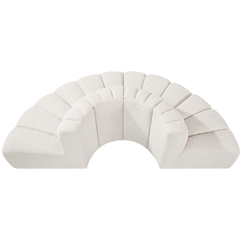 Bowery Hill Contemporary Cream Boucle Fabric Modular Sectional