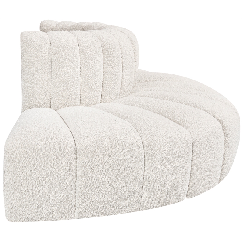 Bowery Hill Contemporary Cream Boucle Fabric Modular Sectional