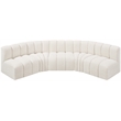 Bowery Hill Contemporary Cream Boucle Fabric Modular Sectional
