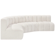 Bowery Hill Contemporary Cream Boucle Fabric Modular Sectional