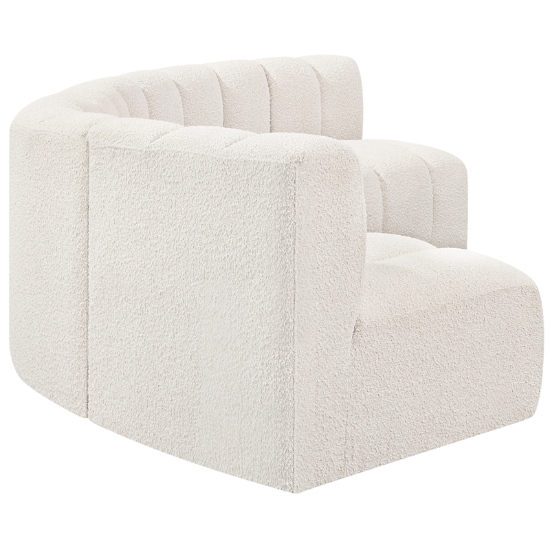 Bowery Hill Contemporary Cream Boucle Fabric Modular Sectional