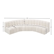 Bowery Hill Contemporary Cream Boucle Fabric Modular Sectional