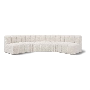 Bowery Hill Contemporary Cream Boucle Fabric Modular Sectional