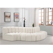 Bowery Hill Contemporary Cream Boucle Fabric Modular Sectional
