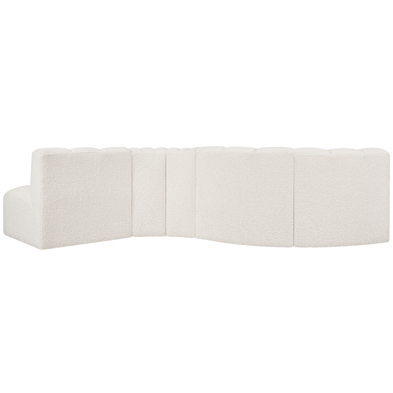Bowery Hill Contemporary Cream Boucle Fabric Modular Sectional